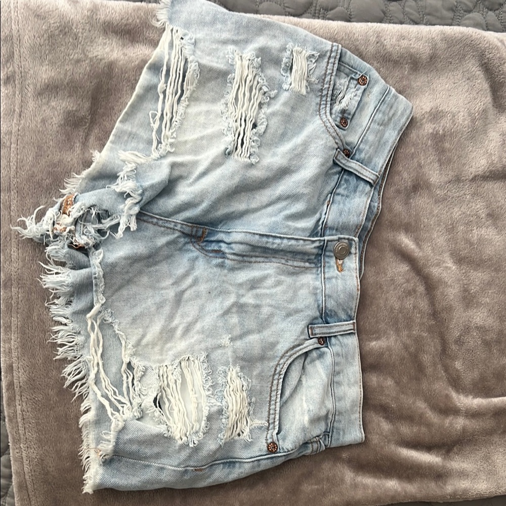 Aeropostale Blue Jean Shorts Distressed Cut-Off Style